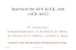 Aperture for AFP, ALICE, and  LHCb  (LHC)