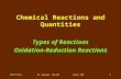 Chemical Reactions and Quantities