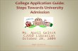 College Application Guide:  Steps Towards University Admission