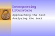 Interpreting Literature