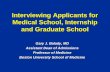 Interviewing Applicants for Medical School, Internship and Graduate School