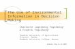 The Use of Environmental Information in Decision Making