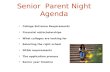 Senior  Parent Night Agenda