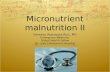 Micronutrient  malnutrition II