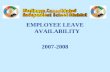 EMPLOYEE LEAVE AVAILABILITY 2007-2008