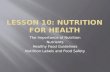 Lesson 10: Nutrition for health