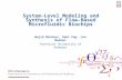 System-Level Modeling and Synthesis of Flow-Based Microfluidic Biochips
