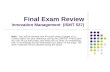 Final Exam Review Innovation Management  (ISMT 537)