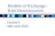 Models of Exchange  R ate Determination