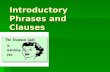 Introductory Phrases and Clauses