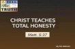 CHRIST TEACHES  TOTAL HONESTY