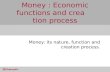 Money : Economic functions and creation process