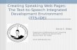 Creating Speaking Web Pages:  The Text-to-Speech Integrated Development Environment  (TTS-IDE)