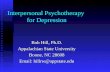 Interpersonal Psychotherapy  for Depression