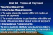 Unit 10   Terms of Payment