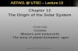 Chapter 12 The Origin of the Solar System Asteroids Comets Meteors and meteoroids