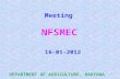 Meeting  NFSMEC 16-01-2012