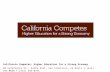California Competes: Higher Education for a Strong Economy