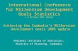 International Conference for Millennium Development Goals Statistics 1-3 October 2007, Manila