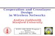 Cooperation and Crosslayer Design  in Wireless Networks