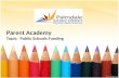 Parent Academy Topic:  Public Schools Funding