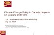 Climate Change Policy in Canada: Impacts on Sectors and Firms