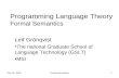 Programming Language Theory Formal Semantics