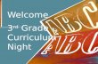 Welcome 3 rd Grade  Curriculum Night