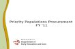 Priority Populations Procurement  FY ‘11