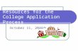 Resources for the College Application Process