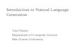 Introduction to Natural Language Generation