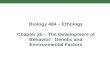 Biology 484 – Ethology