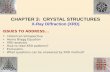 CHAPTER 3:  CRYSTAL  STRUCTURES X-Ray Diffraction (XRD)