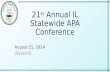 21 st  Annual IL Statewide APA Conference