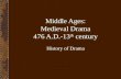 Middle Ages: Medieval Drama 476 A.D.-13 th  century