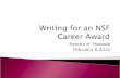 Writing for an NSF  Career Award