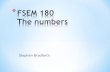 FSEM 180  The numbers