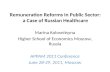 Remuneration Reforms in Public Sector:  a Case of Russian Healthcare