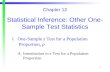 Chapter 12 Statistical Inference: Other One-Sample Test Statistics