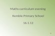 Maths curriculum evening  Kemble Primary School 16.1.12