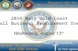 2014 Navy Gold Coast Small Business Procurement Event Wednesday, August 13 th