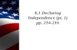 8.1 Declaring Independence (pt. 1) pp. 214-216