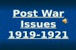 Post War Issues 1919-1921