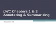 LWC  Chapters 1 & 2 Annotating & Summarizing