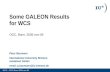 Some GALEON Results  for WCS OGC, Bonn, 2005-nov-09