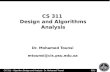 CS 311  Design and Algorithms Analysis