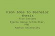 From Idea to Bachelor thesis Five lessons