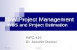 SW Project Management WBS and Project Estimation