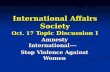 International Affairs Society  Oct. 17  Topic Discussion I