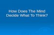 How Does The Mind Decide What To Think?